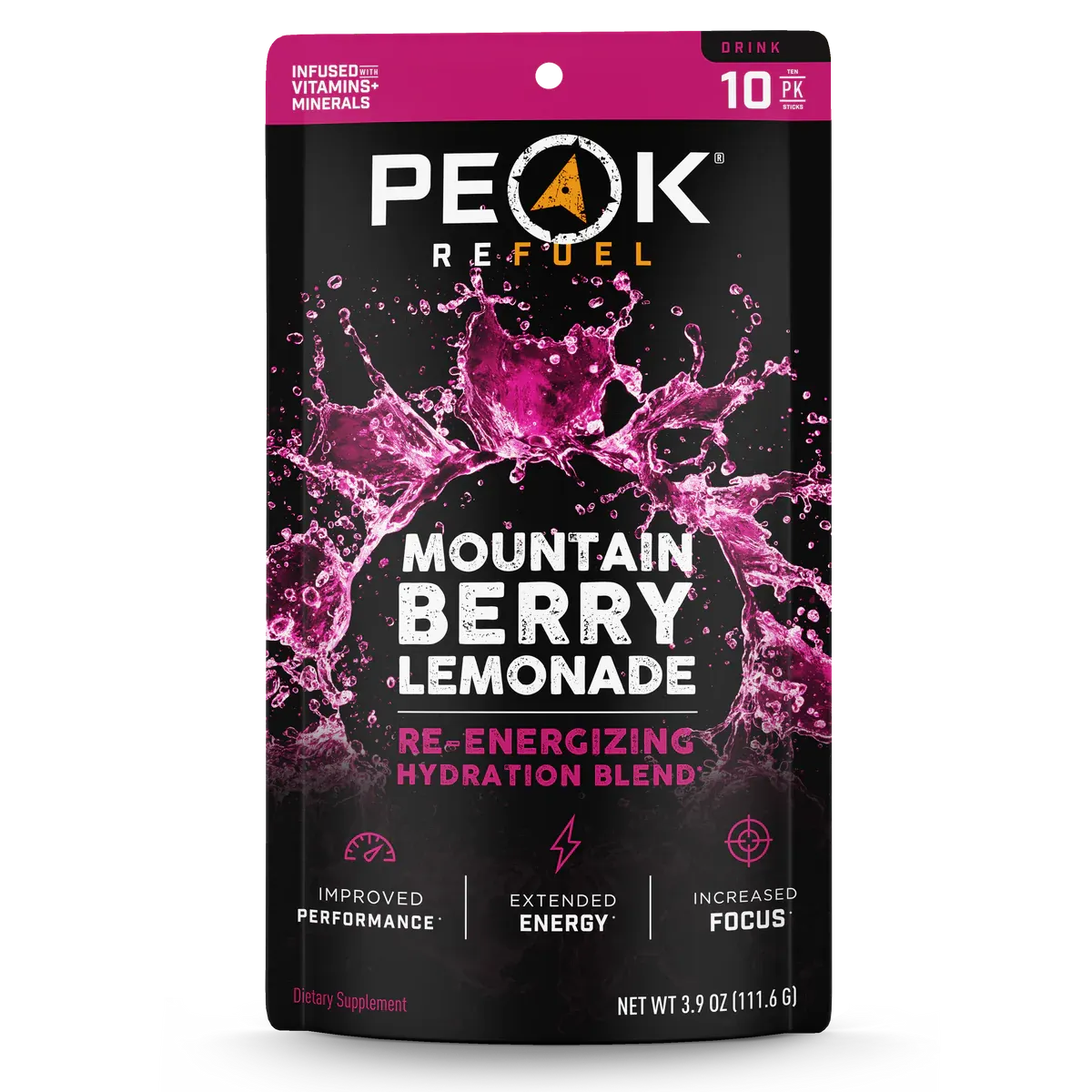 Peak Refuel | Mountain Berry Lemonade Re-Energizing Drink Sticks