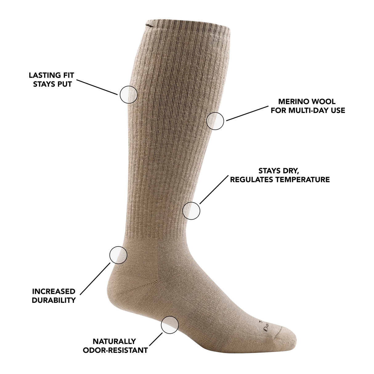 Darn Tough | T4050 Over-the-Calf Heavyweight Tactical Sock with Full Cushion - Moto Camp Nerd - motorcycle camping