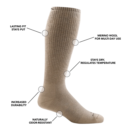 Darn Tough | T4050 Over-the-Calf Heavyweight Tactical Sock with Full Cushion - Moto Camp Nerd - motorcycle camping