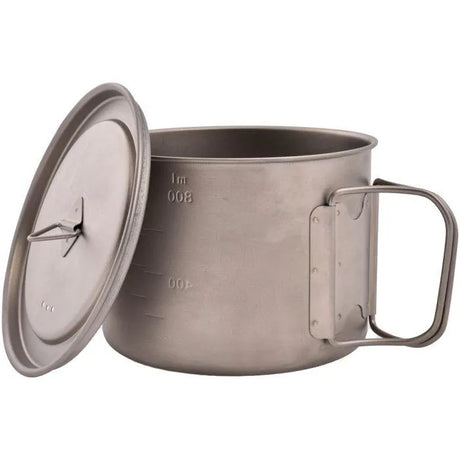 Olicamp | Space Saver Pot w/Lid - Titanium 900 ML - Moto Camp Nerd - motorcycle camping