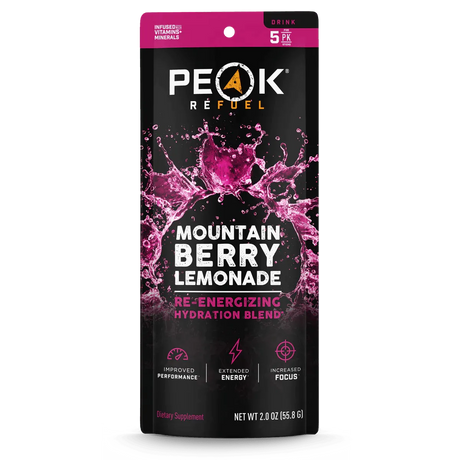 Peak Refuel | Mountain Berry Lemonade Re-Energizing Drink Sticks - Moto Camp Nerd - motorcycle camping