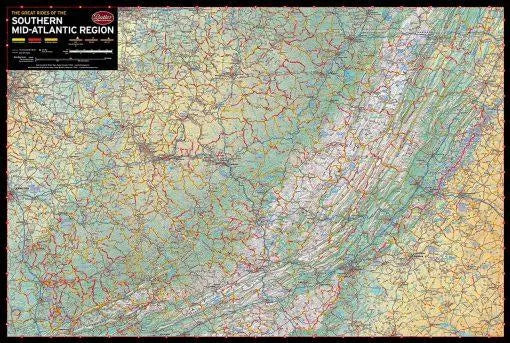 Butler Maps | Southern Mid-Atlantic States G1 map - Moto Camp Nerd - motorcycle camping