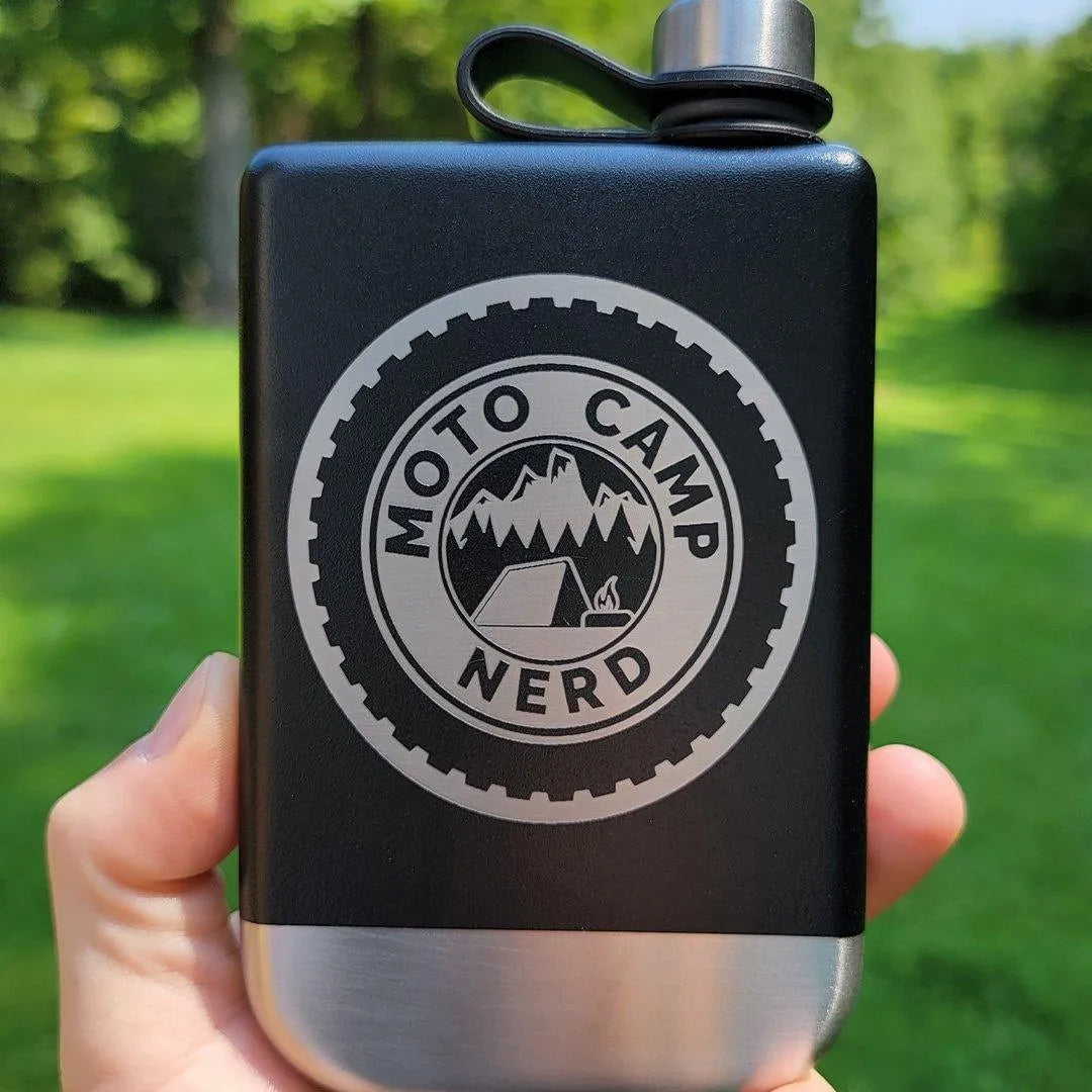 Moto Camp Nerd Flask - Moto Camp Nerd - motorcycle camping