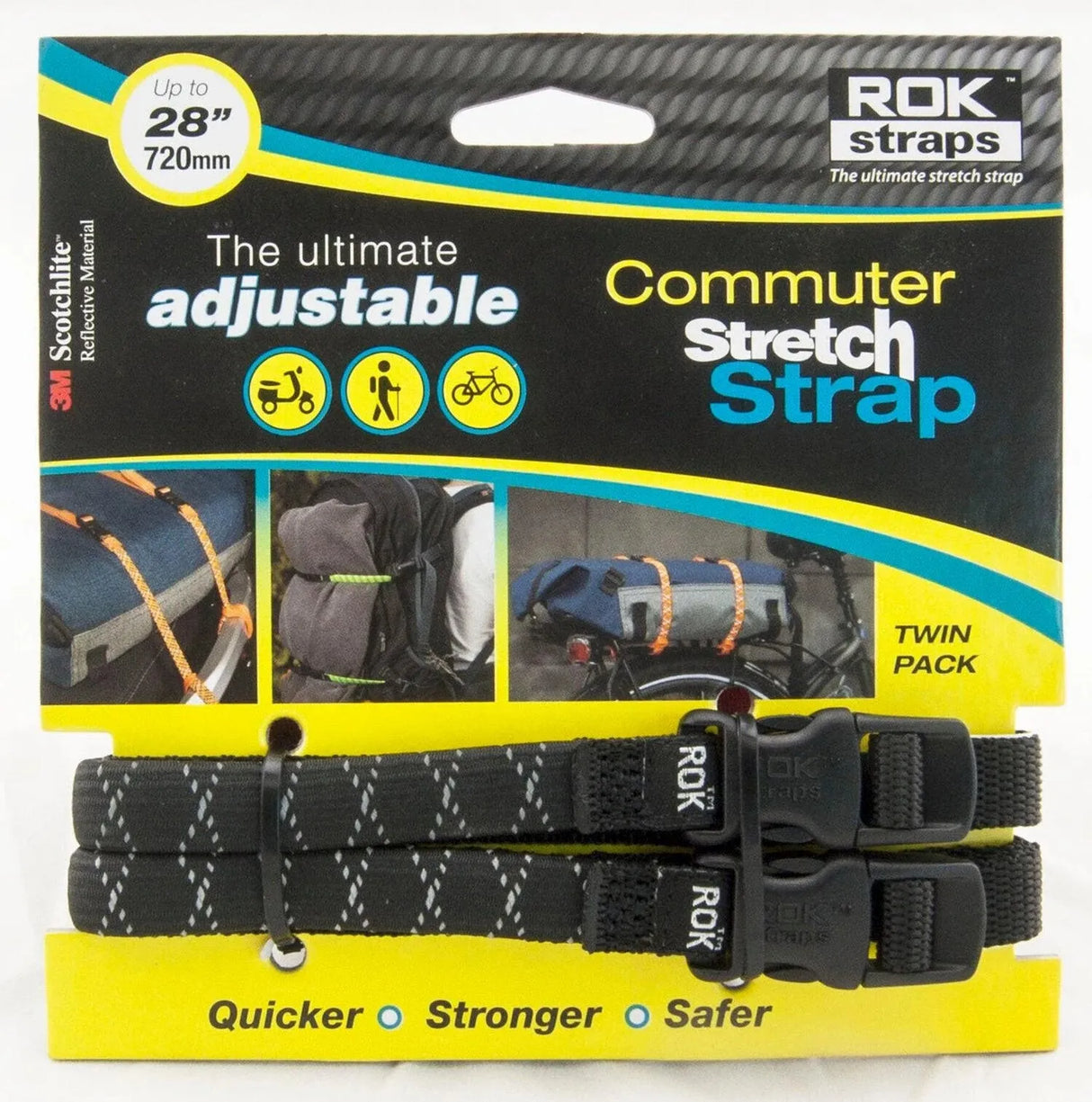 ROK Straps | Commuter Stretch Strap Reflective - Moto Camp Nerd - motorcycle camping